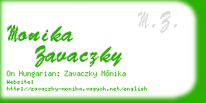 monika zavaczky business card